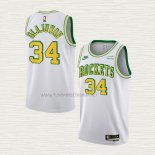 Camiseta Hakeem Olajuwon NO 34 Houston Rockets Classic 2022-23 Blanco