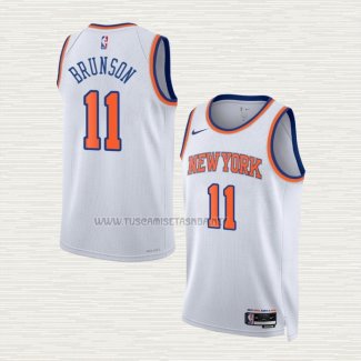 Camiseta Jalen Brunson NO 11 New York Knicks Association 2022-23 Blanco