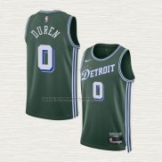 Camiseta Jalen Duren NO 0 Detroit Pistons Ciudad 2022-23 Verde