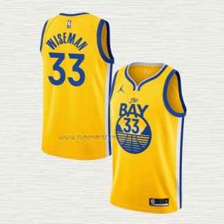 Camiseta James Wiseman NO 33 Golden State Warriors Statement 2020 Amarillo