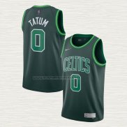 Camiseta Jayson Tatum NO 0 Boston Celtics Earned 2020-21 Verde