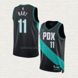 Camiseta Josh Hart NO 11 Portland Trail Blazers Ciudad 2022-23 Negro