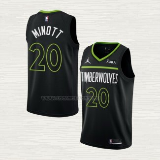 Camiseta Josh Minott NO 20 Minnesota Timberwolves Statement 2022-23 Negro