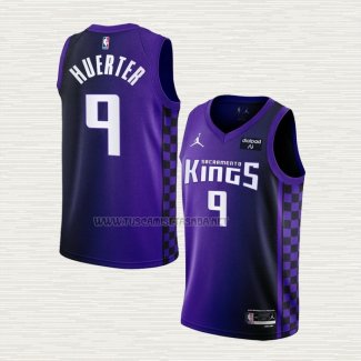 Camiseta Kevin Huerter NO 9 Sacramento Kings Statement 2023-24 Violeta