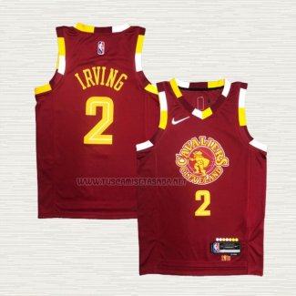 Camiseta Kyrie Irving NO 2 Cleveland Cavaliers Ciudad Rojo