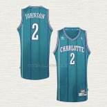 Camiseta Larry Johnson NO 2 Charlotte Hornets Retro Azul