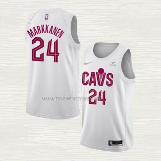 Camiseta Lauri Markkanen NO 24 Cleveland Cavaliers Association 2022-23 Blanco