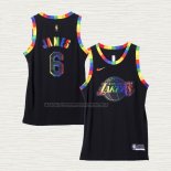 Camiseta LeBron James NO 6 Los Angeles Lakers Fashion Royalty 2022-23 Negro