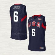 Camiseta LeBron James NO 6 USA 2008 Azul