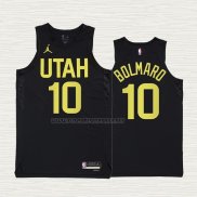 Camiseta Leandro Bolmaro NO 10 Utah Jazz Statement 2022-23 Negro