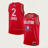 Camiseta Lebron James NO 2 Los Angeles Lakers All Star 2020 Rojo