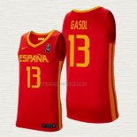 Camiseta Marc Gasol NO 13 Espana 2019 FIBA Basketball World Cup Rojo