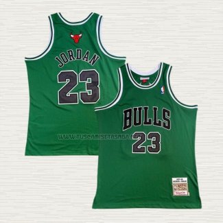 Camiseta Michael Jordan NO 23 Chicago Bulls Retro Verde