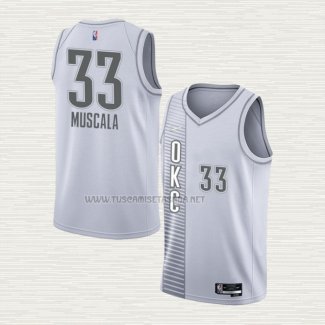 Camiseta Mike Muscala NO 33 Oklahoma City Thunder Ciudad 2021-22 Blanco