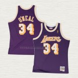 Camiseta NO 34 Los Angeles Lakers Hardwood Classics Throwback Violeta Shaquille O'Neal