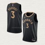 Camiseta OG Anunoby NO 3 Toronto Raptors Ciudad 2022-23 Negro