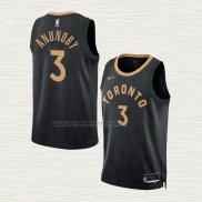 Camiseta OG Anunoby NO 3 Toronto Raptors Ciudad 2022-23 Negro