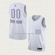 Camiseta Oklahoma City Thunder Personalizada Ciudad 2021-22 Blanco