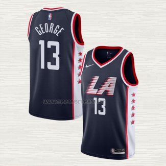 Camiseta Paul George NO 13 Los Angeles Clippers Ciudad 2018-2019 Azul