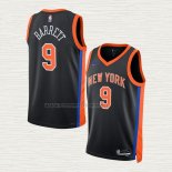 Camiseta RJ Barrett NO 9 New York Knicks Ciudad 2022-23 Negro