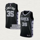 Camiseta Romeo Langford NO 35 San Antonio Spurs Statement 2022-23 Negro