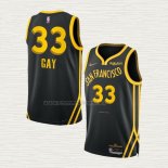 Camiseta Rudy Gay NO 33 Golden State Warriors Ciudad 2023-24 Negro