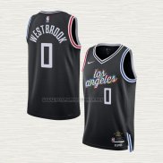 Camiseta Russell Westbrook NO 0 Los Angeles Clippers Ciudad 2022-23 Negro