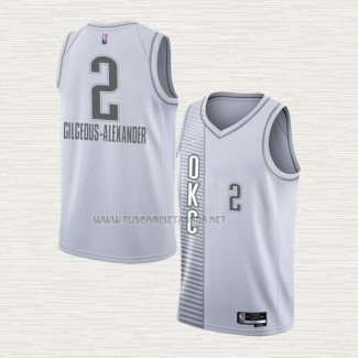 Camiseta Shai Gilgeous-Alexander NO 2 Oklahoma City Thunder Ciudad 2021-22 Blanco