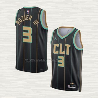 Camiseta Terry Rozier III NO 3 Charlotte Hornets Ciudad 2022-23 Negro