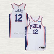 Camiseta Tobias Harris NO 12 Philadelphia 76ers Association Blanco