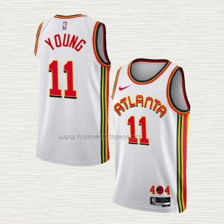 Camiseta Trae Young NO 11 Atlanta Hawks Association 2022-23 Blanco