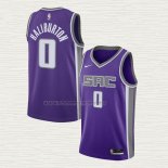 Camiseta Tyrese Haliburton NO 0 Sacramento Kings Icon 2020-21 Negro