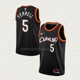 Camiseta Yogi Ferrell NO 5 Cleveland Cavaliers Ciudad 2020-21 Negro