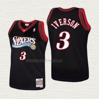 Camiseta Allen Iverson NO 3 Nino Philadelphia 76ers Mitchell & Ness 1997-98 Negro