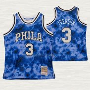 Camiseta Allen Iverson NO 3 Philadelphia 76ers Galaxy Azul