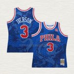 Camiseta Allen Iverson NO 3 Philadelphia 76ers Throwback Asian Heritage 1996-97 Azul