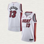 Camiseta Bam Adebayo NO 13 Miami Heat Association Blanco