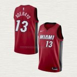 Camiseta Bam Adebayo NO 13 Miami Heat Statement Rojo