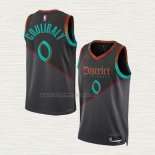 Camiseta Bilal Coulibaly NO 0 Washington Wizards Ciudad 2023-24 Negro