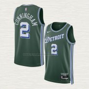 Camiseta Cade Cunningham NO 2 Detroit Pistons Ciudad 2022-23 Verde