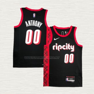 Camiseta Carmelo Anthony NO 00 Portland Trail Blazers Ciudad 2021-22 Negro