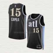 Camiseta Clint Capela NO 15 Atlanta Hawks Ciudad 2023-24 Negro