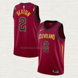 Camiseta Collin Sexton NO 2 Cleveland Cavaliers Icon Rojo