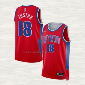 Camiseta Cory Joseph NO 18 Detroit Pistons Ciudad 2021-22 Rojo