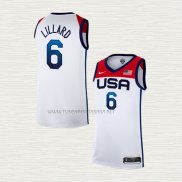 Camiseta Damian Lillard NO 6 USA 2021 Blanco