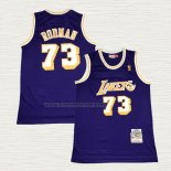 Camiseta Dennis Rodman NO 73 Los Angeles Lakers Mitchell & Ness 1998-99 Violeta