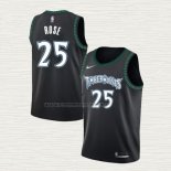 Camiseta Derrick Rose NO 25 Minnesota Timberwolves Classic Negro