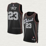 Camiseta Jaden Ivey NO 23 Detroit Pistons Ciudad 2023-24 Negro