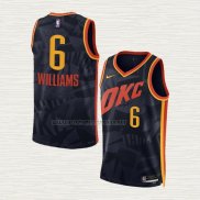 Camiseta Jaylin Williams NO 6 Oklahoma City Thunder Ciudad 2023-24 Negro