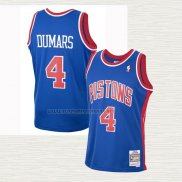 Camiseta Joe Dumars NO 4 Detroit Pistons Mitchell & Ness 1988-89 Azul